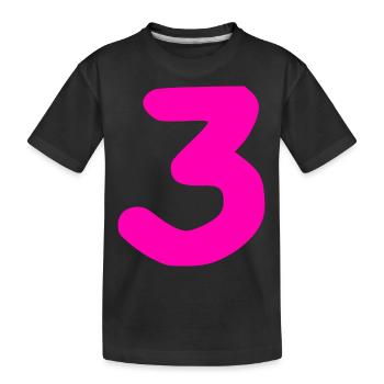 3 Jahre Geburtstag pink - Kinder Premium Bio T-Shirt - Schwarz - Vorne