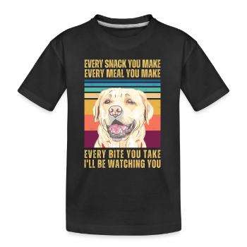 BEOBACHTEN VON RETRIEVER - Kinder Premium Bio T-Shirt - Schwarz - Vorne