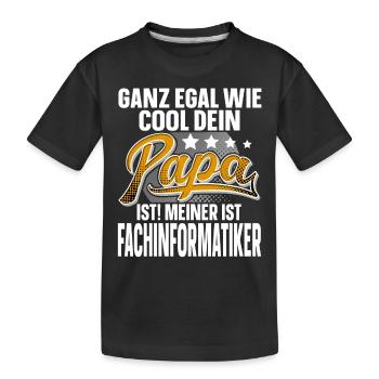 Fachinformatiker Papa Vater Vatertag Cooler Papa - Kinder Premium Bio T-Shirt - Schwarz - Vorne