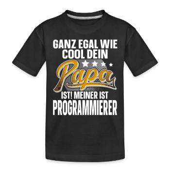 Programmierer Papa Vater Vatertag Cooler Papa - Kinder Premium Bio T-Shirt - Schwarz - Vorne