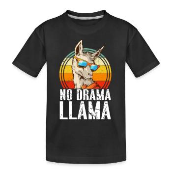 No Drama LLama - Kids' Premium Organic T-Shirt - black - Front