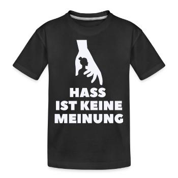 Hass ist keine Meinung Silhouette PLBT - Kinder Premium Bio T-Shirt - Schwarz - Vorne
