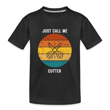 just call me Video Cutter - Kinder Premium Bio T-Shirt - Schwarz - Vorne