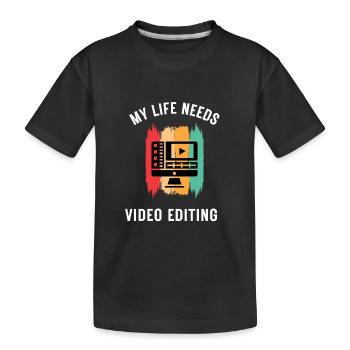 Geschenk für Cutter und Videobearbeitung - Kinder Premium Bio T-Shirt - Schwarz - Vorne