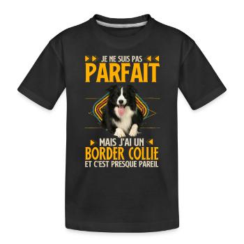 Humour border collie 4 - T-shirt bio Premium Enfant - noir - Devant