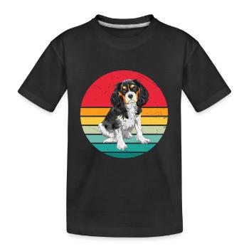 Cavalier King Charles Retro Chien - T-shirt bio Premium Enfant - noir - Devant