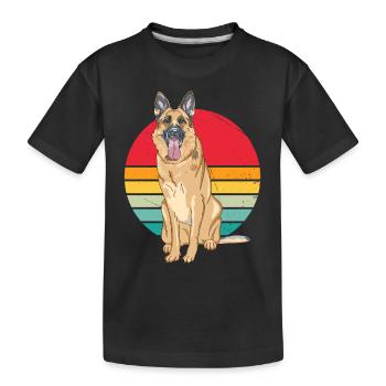 German Shepherd retro Berger allemand - T-shirt bio Premium Enfant - noir - Devant