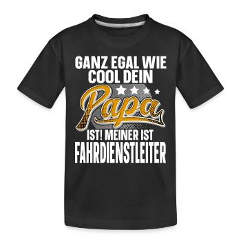 Fahrdienstleiter Papa Vater Vatertag Cooler Papa - Kinder Premium Bio T-Shirt - Schwarz - Vorne