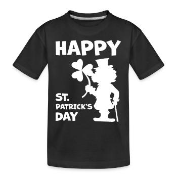 Happy St Patricks Day Shirt - Kids' Premium Organic T-Shirt - black - Front