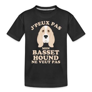 Chien de race basset hound 2 - T-shirt bio Premium Enfant - noir - Devant