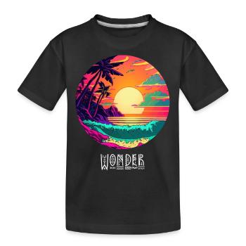 Coucher de soleil à la plage - T-shirt bio Premium Enfant - noir - Devant