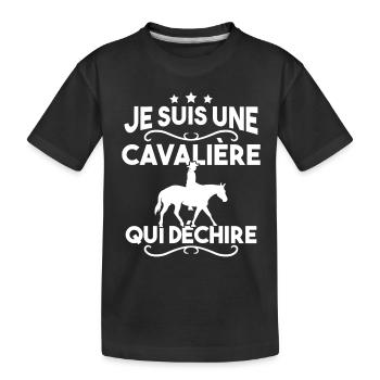 Je suis une cavalière qui déchire - T-shirt bio Premium Enfant - noir - Devant