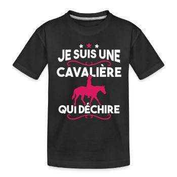 Je suis une cavalière qui déchire - T-shirt bio Premium Enfant - noir - Devant