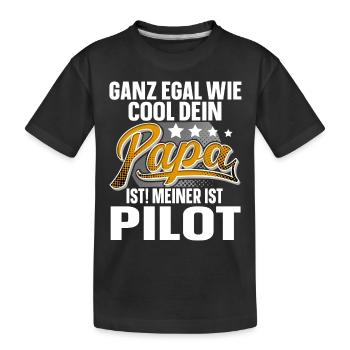 Pilot Papa Vater Vatertag Cooler Papa - Kinder Premium Bio T-Shirt - Schwarz - Vorne