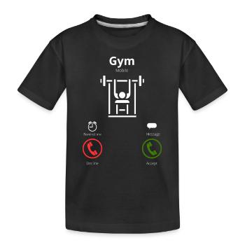 Das Fitnessstudio ruft mich - Kinder Premium Bio T-Shirt - Schwarz - Vorne