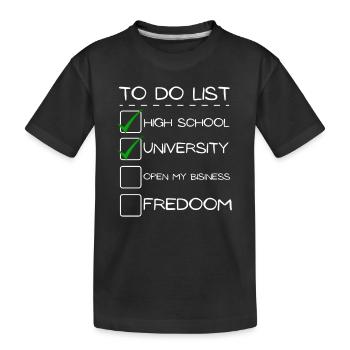 Liste der Unternehmer - Kinder Premium Bio T-Shirt - Schwarz - Vorne