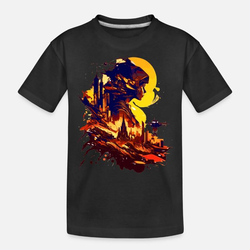 Science-fiction sur une planète extraterrestre dans l’espace - T-shirt bio Premium Enfant - noir