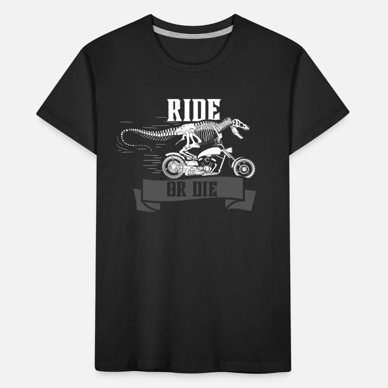 Reiten oder sterben Dinosaurier Kinder Premium Bio T-Shirt