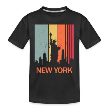 New York - Kinder Premium Bio T-Shirt - Schwarz - Vorne
