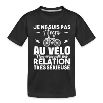 Je ne suis pas accro au vélo - T-shirt bio Premium Enfant - noir - Devant