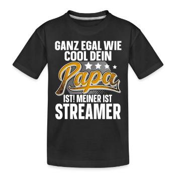 Streamer Papa Vater Vatertag Cooler Papa - Kinder Premium Bio T-Shirt - Schwarz - Vorne