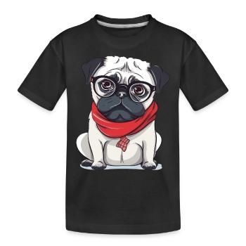 Mops - Kinder Premium Bio T-Shirt - Schwarz - Vorne