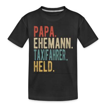 Taxifahrer Papa Ehemann Held - Kinder Premium Bio T-Shirt - Schwarz - Vorne
