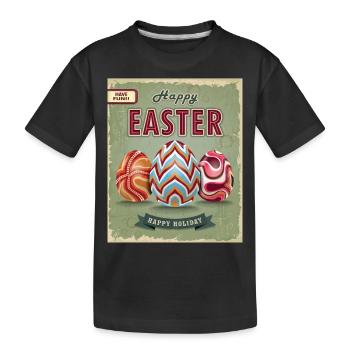 Frohe Ostern Amo - Kinder Premium Bio T-Shirt - Schwarz - Vorne