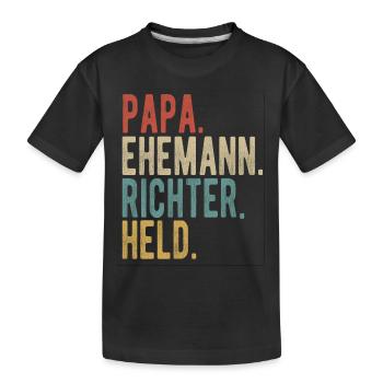 Richter Papa Ehemann Held - Kinder Premium Bio T-Shirt - Schwarz - Vorne