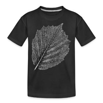Blatt / Hasel / Haselnuss - Kinder Premium Bio T-Shirt - Schwarz - Vorne