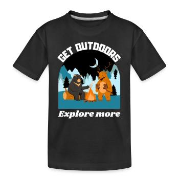 Gehen Sie nach draußen, entdecken Sie mehr - Kinder Premium Bio T-Shirt - Schwarz - Vorne