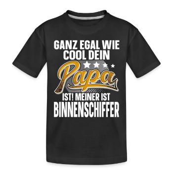 Binnenschiffer Papa Vater Vatertag Cooler Papa - Kinder Premium Bio T-Shirt - Schwarz - Vorne