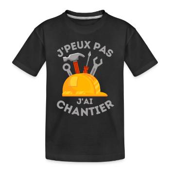chantier de construction de batiment - T-shirt bio Premium Enfant - noir - Devant