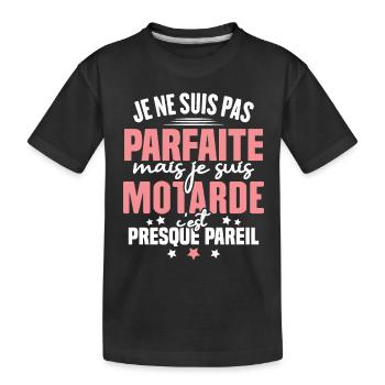 Je ne suis pas parfait mais je suis motard - T-shirt bio Premium Enfant - noir - Devant