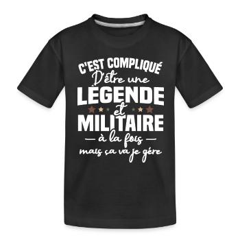 Légende et militaire - T-shirt bio Premium Enfant - noir - Devant