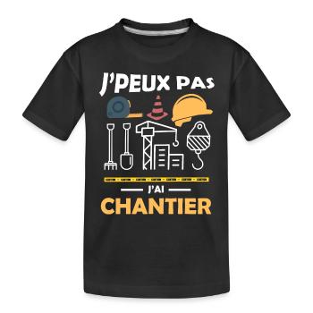 je peux pas j ai chantier 12 - T-shirt bio Premium Enfant - noir - Devant