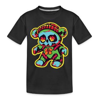 Horror Gruseliger Bär Halloween Schreck Bär - Kinder Premium Bio T-Shirt - Schwarz - Vorne
