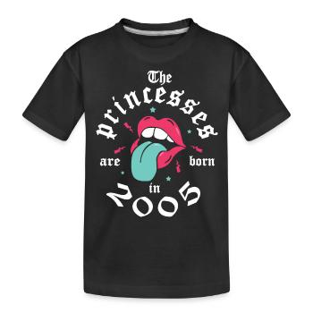 18 ans anniversaire prncesses are born in 2005 - T-shirt bio Premium Enfant - noir - Devant