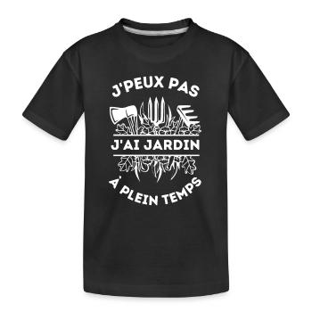 Jardinage à plein temps - T-shirt bio Premium Enfant - noir - Devant