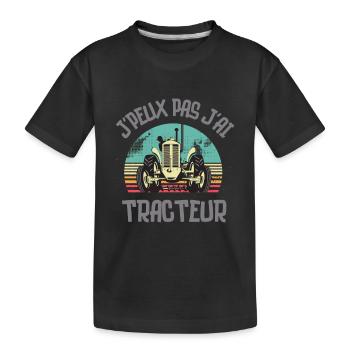 Fermier fermière tracteur - T-shirt bio Premium Enfant - noir - Devant
