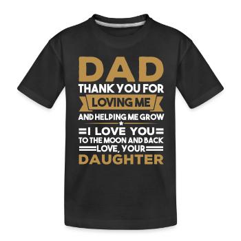 Vater-Tochter-Geschenk - Kinder Premium Bio T-Shirt - Schwarz - Vorne