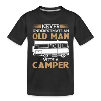 Ne sous-estimez jamais un vieil homme avec un camping-car - T-shirt bio Premium Enfant - noir - Devant