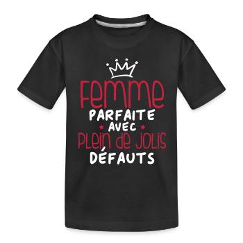 Femme parfaite avec plein de jolis défauts - T-shirt bio Premium Enfant - noir - Devant