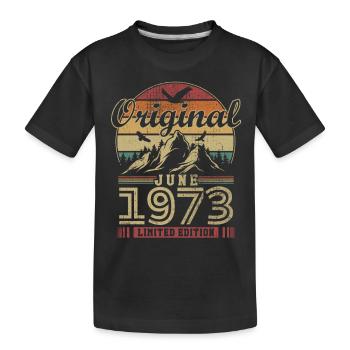 Original Juni 1973 Vintage Jubiläum 1973 - Kinder Premium Bio T-Shirt - Schwarz - Vorne