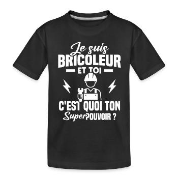 Je suis bricoleur - T-shirt bio Premium Enfant - noir - Devant