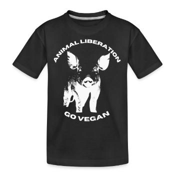 Animal Liberation Go vegan - Kinder Premium Bio T-Shirt - Schwarz - Vorne