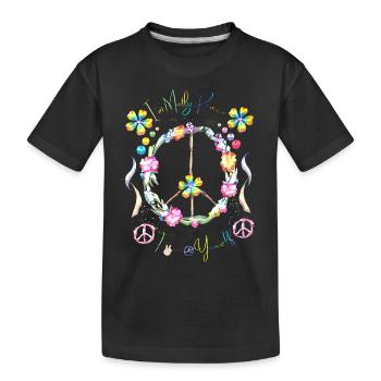 Hippie soul groovy Summer time Good vibes 70s 80s - Kids' Premium Organic T-Shirt - black - Front