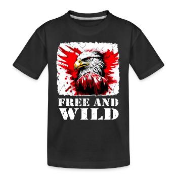Free & Wild Eagle: Unleash your strength - Kinder Premium Bio T-Shirt - Schwarz - Vorne