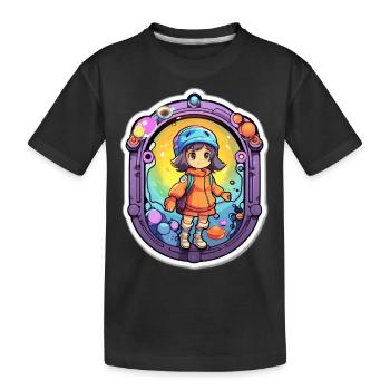 Cute Cartoon Dimension Traveler - Kinder Premium Bio T-Shirt - Schwarz - Vorne