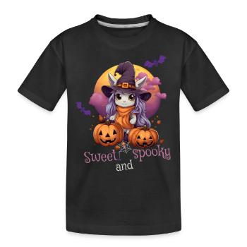 Halloween Licorne Sweet Spooky - T-shirt bio Premium Enfant - noir - Devant